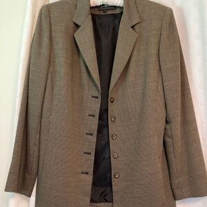 Liz Claiborne Collection blazer. Size 12. Black and beige weave.